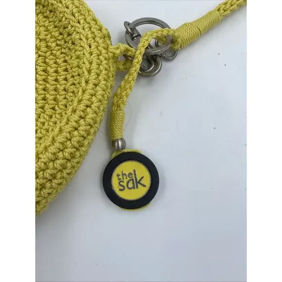 The Sak Women's Crochet Crossbody Bag Round Yellow California Cool - Picture 3 of 10